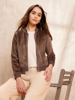 U.S. POLO ASSN. - Brown Solid Reversible Bomber Jacket