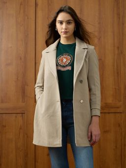 U.S. POLO ASSN. - Solid Regular Fit Single Breasted Coat