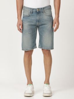 Wrangler - Men Slim Fit Blue Shorts