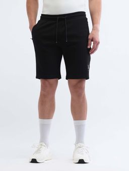 U.S. POLO ASSN. - Black Active Sports Mens Solid Slim Fit Shorts