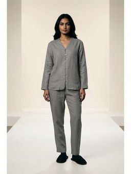 dhaaga - Grey Women Premium Pure Solid Shirt