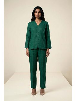 dhaaga - Green Women Premium Pure Solid Shirt