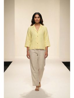 dhaaga - Yellow Women Premium Pure Solid Shirt