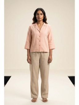 dhaaga - Peach Women Premium Pure Solid Shirt
