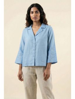 dhaaga - Blue Women Premium Pure Solid Shirt