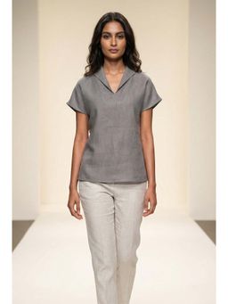 dhaaga - Grey Women Premium Pure Solid Top