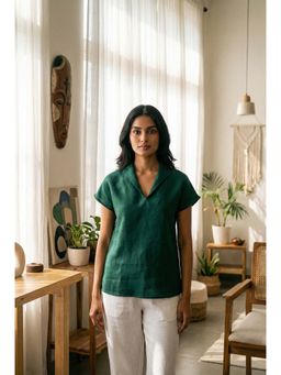dhaaga - Green Women Premium Pure Solid Top