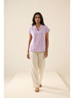dhaaga - Purple Women Premium Pure Solid Top