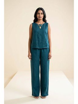 dhaaga - Teal Women Premium Pure Solid Top