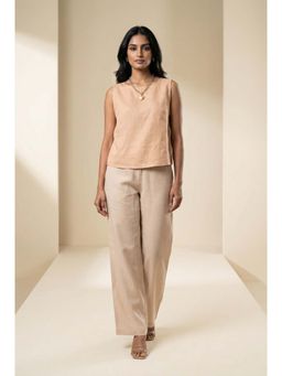 dhaaga - Peach Women Premium Pure Solid Top