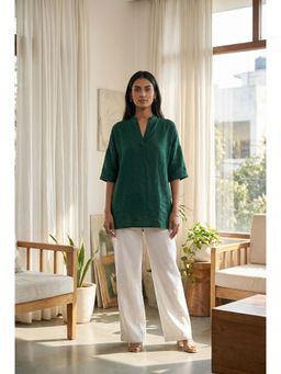 dhaaga - Green Women Premium Pure Solid Top