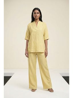 dhaaga - Yellow Women Premium Pure Solid Top