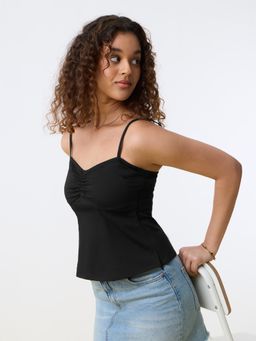The Souled Store - Essential Solids: Sable Black Women Fashion Top