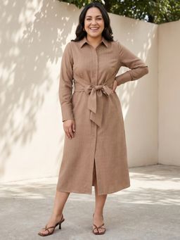 Globus - Women Brown Polyester Collar Neck 1 Dress
