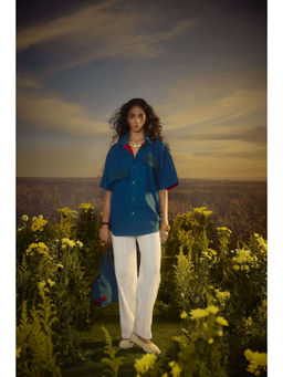Nirmooha - Blue Classic Charisma Embellished Pocket Shirt