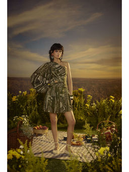 Nirmooha - Green Golden Hour One Shoulder Dress