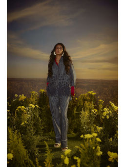 Nirmooha - Blue Opulent Odyssey Shirt and Pant with Belt