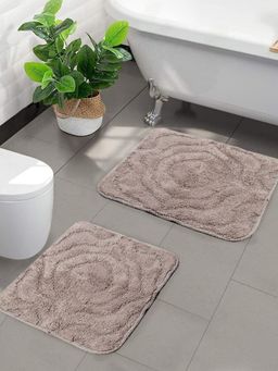 Saral Home - Cotton Anti-Slip Bathmat (Grey, 45 x 60 cm & 45 x 50 cm)