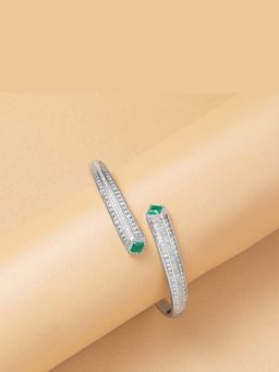 ANAQA JEWELS - Classic Gemstone Openable Green Bracelet