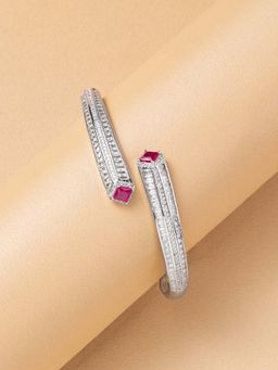 ANAQA JEWELS - Classic Gemstone Openable Red Bracelet