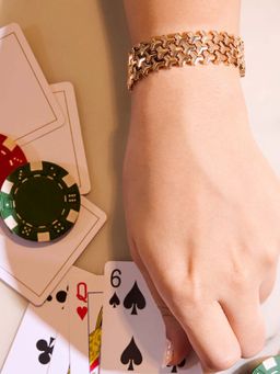 ANAQA JEWELS - Wide Gold Tennis Bracelet