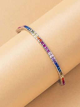 ANAQA JEWELS - Thin Rainbow Tennis Multicolor Bracelet