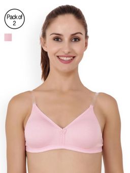 Floret - Pack of 2 Solid T Shirt Bra - Pink