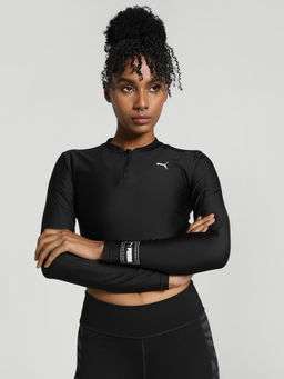 Puma - Fit Ever Sculpt 1/4 Zip Womens Black T-Shirt