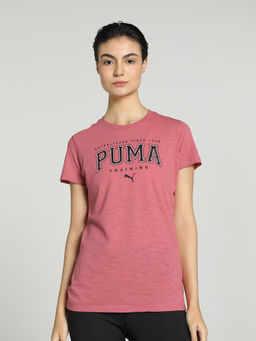 Puma - GRAPHIC FIT Womens Pink T-Shirt