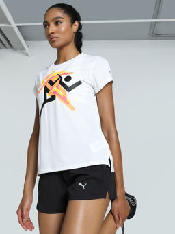 Puma - RUN FASTER ICONS Womens White T-Shirt