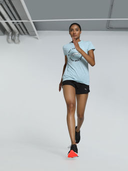 Puma - RUN SLOGAN Q2 Womens Blue T-Shirt