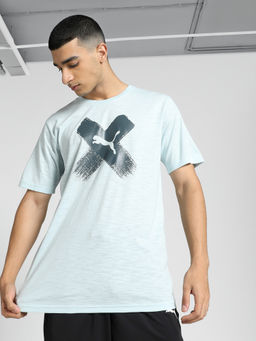 Puma - Performance Graphic Cat Mens Blue T-Shirt