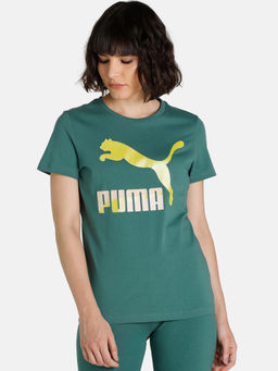 Puma - CLASSICS Logo Womens Teal T-Shirt