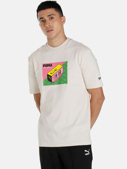 Puma - DOWNTOWN Graphic Mens Off White T-Shirt