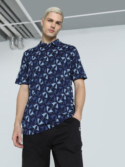 Puma - TS Premium Eco Mens Navy Blue Polo T-Shirt