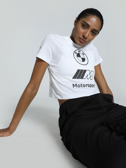 Puma - BMW MMS Vintage Logo Womens White T-Shirt