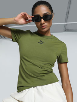 Puma - CLASSICS Slim Womens Olive Green T-Shirt