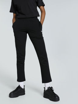 Puma - Basic Open Hem Womens Black Trackpant