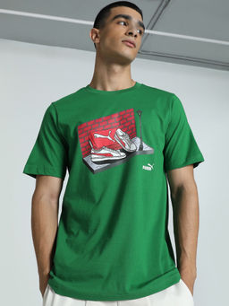 Puma - GRAPHICS Sneaker Box Mens Green T-Shirt