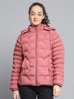 Monte Carlo - Women Solid Pink Detachable Hood Full Sleeve Jacket