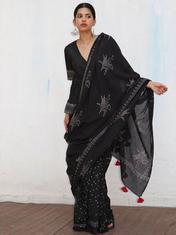 Chidiyaa - Nomad Isla Blockprinted Cotton Saree