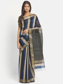 Fabindia - Multicolor Cotton Silk Maheshwari Woven Saree without Blouse