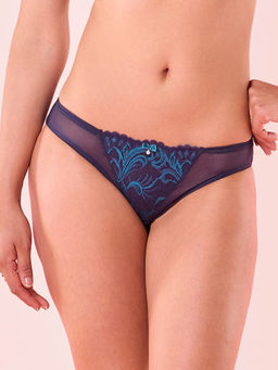 Enamor - Navy Blue Glam Wave Low Waist Bikini