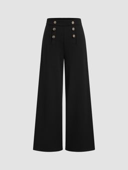 Cider - Double Breasted High Rise Wide Leg Trousers