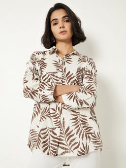 max - Women Printed White Shirt