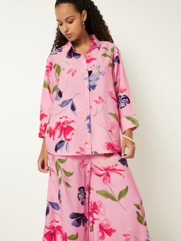 max - Women Floral Pink Print Shirt