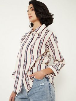 max - Women White Floral Print Shirt