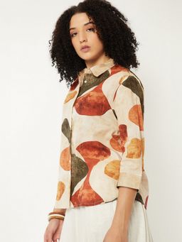 max - Women Off White Printed Shirt