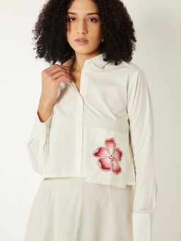 max - White Women Embroidered Shirt