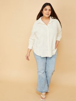 max - Women Off White Embroidered Shirt
